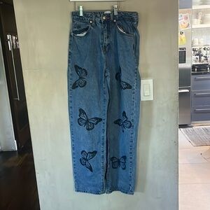 Princess Polly butterfly jeans perfect condition!